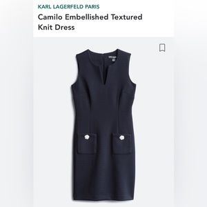 Karl Lagerfeld navy shift dress. Size 6.